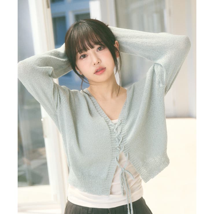 レースアップデザイン サマーニット[品番：ORGW0008789]｜Ada.（エイダ