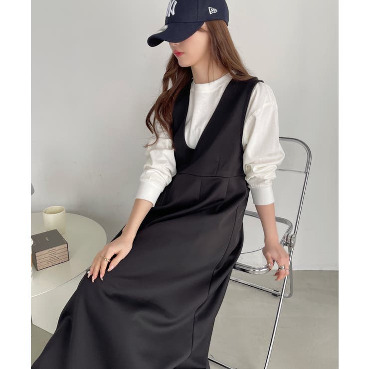 ウエストタック ポンチ ジャンパースカート[品番：ORGW0008567]｜Eclat