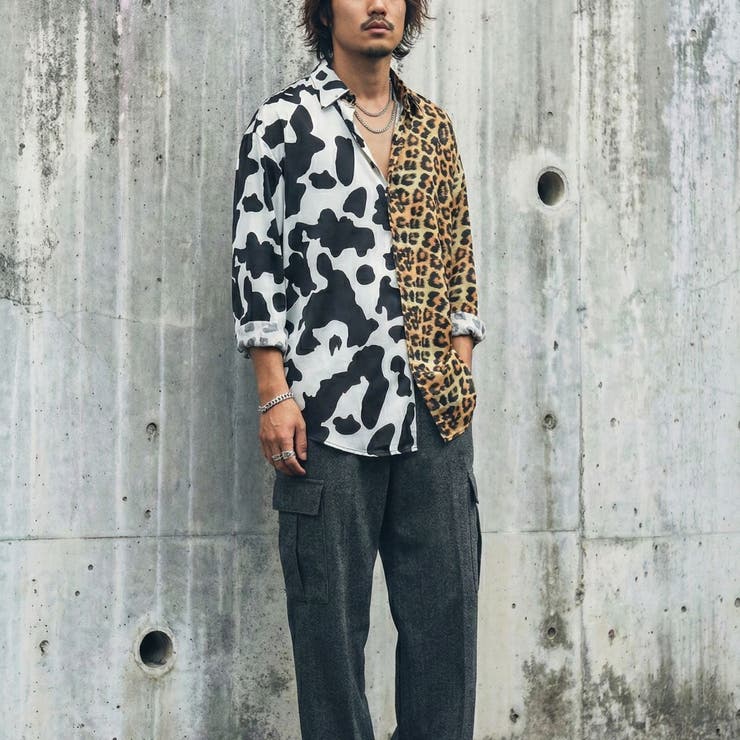 アニマル切り替え クレイジーパターン シャツ[品番：AMVW0000176]｜At