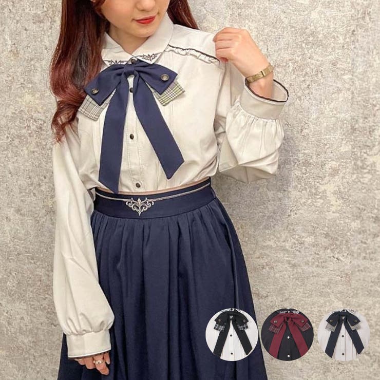 リボンセットブラウス[品番：IGAW0002923]｜axes femme（アクシーズ