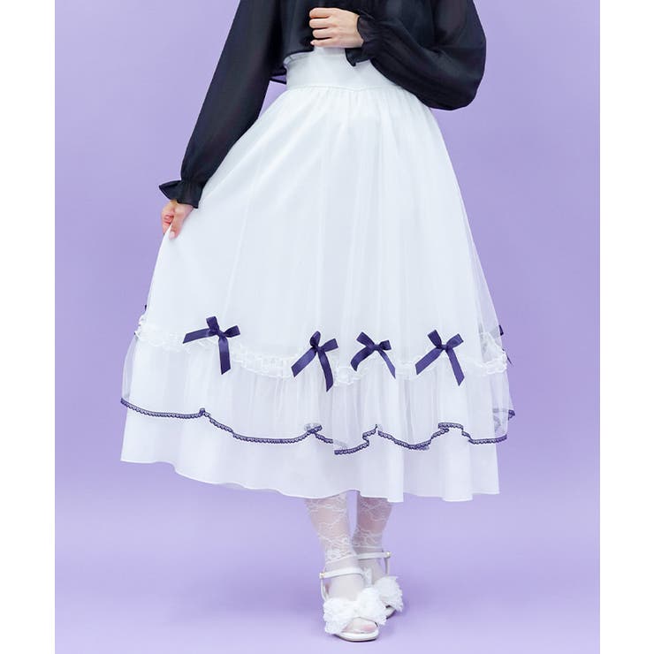 マリンチュールリボンスカート[品番：IGAW0006394]｜axes femme