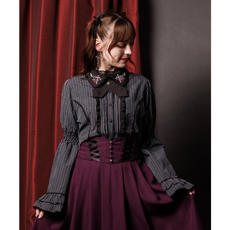 クロスローズ刺繍ブラウス[品番：IGAW0006868]｜axes femme