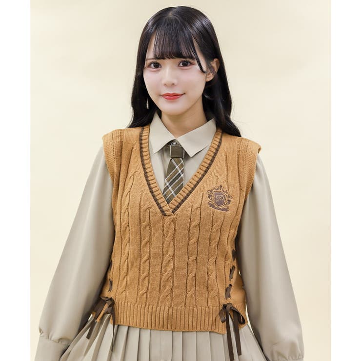 レースアップニットベスト[品番：IGAW0005744]｜axes femme