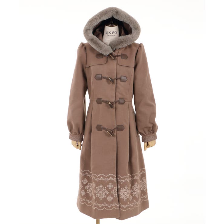 パネル刺繍ダッフルコート[品番：IGAW0001012]｜axes femme