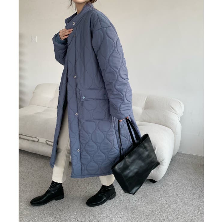 バックスリットキルティングロングダウンコート[品番：ABIW0009130