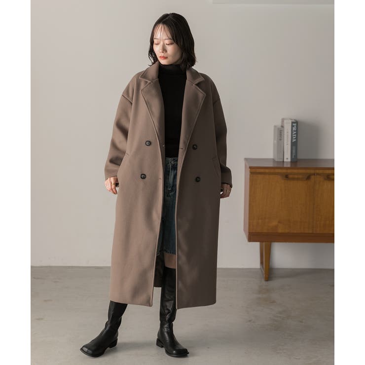 ダブルチェスターロングコート チェスターコート ロングコート[品番