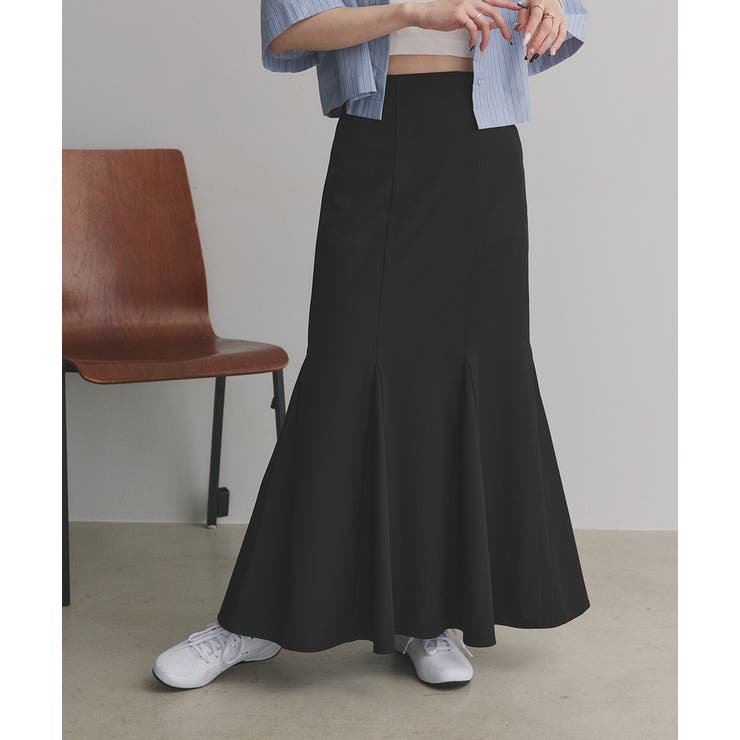 マーメイドスカート ロング フレア ハイウエスト ゴム ファスナー[品番