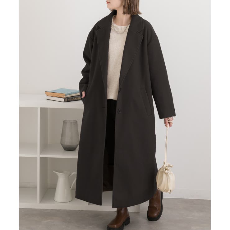 ウールタッチ チェスターロングコート[品番：ADEW0003823]｜ad thie