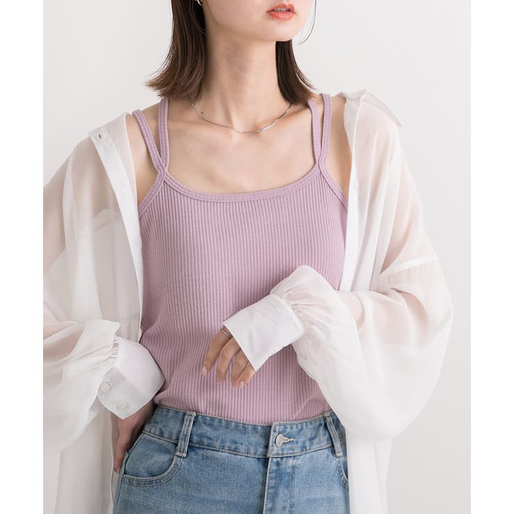 ダブルストラップ バッククロスキャミソール[品番：ADEW0003903]｜ad