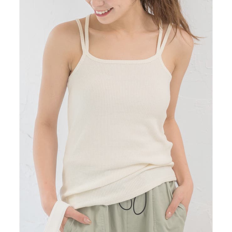 ダブルストラップ バッククロスキャミソール[品番：ADEW0003903]｜ad