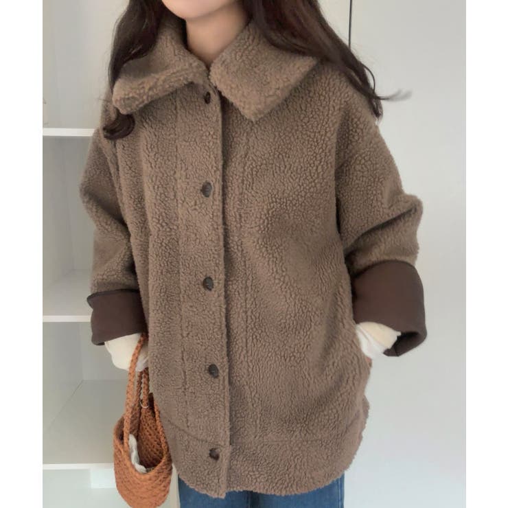 リバーシブルボアムートンコート[品番：AMTW0011808]｜LAUIR（ラウアー