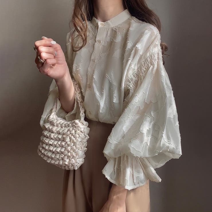 FILLOU フラワージャガードシアーシャツ[品番：AMTW0010296]｜JUNOAH