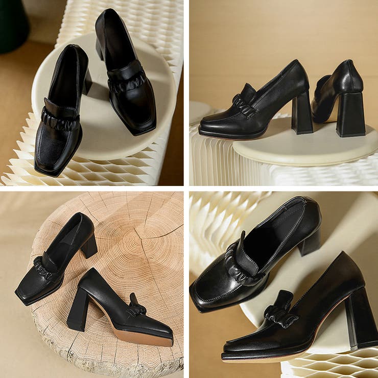 パンプス チャンキーヒール ローファー[品番：AGCW0003599]｜SUNSHINE