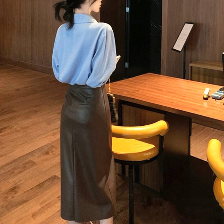 フェイクレザースカート タイトスカート 春[品番：AGCW0002757