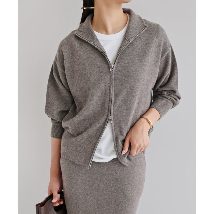 ダブルジップ ウール ニット[品番：AZ000004798]｜andme（アンドミー