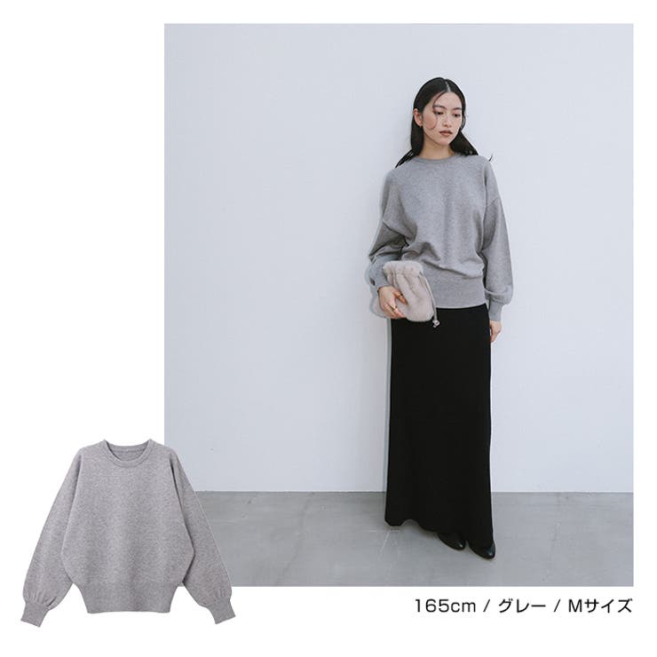 クルーネック 長袖 ニット[品番：AZ000004156]｜andme（アンドミー）の