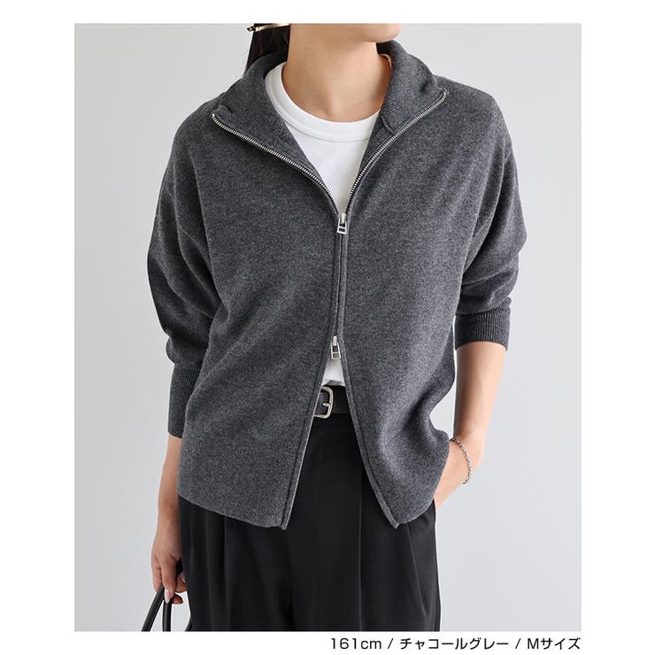 ダブルジップ ウール ニット[品番：AZ000004798]｜andme（アンドミー