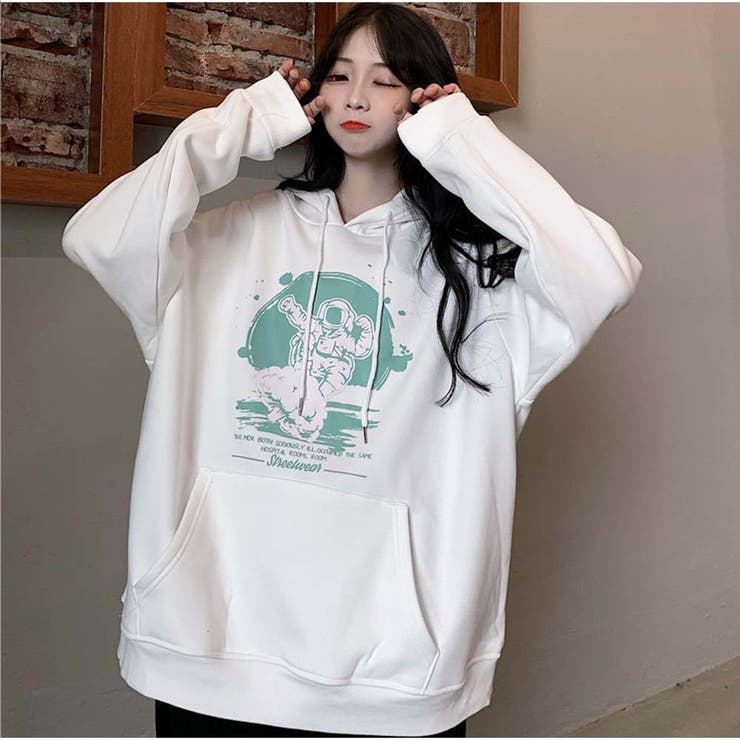 パーカー トレーナー 長袖 ロゴトップス フード付き ゆったり 秋新作