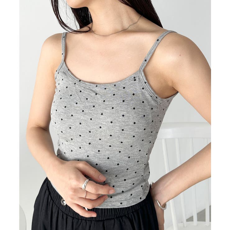 カップ付きドット柄キャミソール[品番：OUTW0000430]｜Outfitter lab