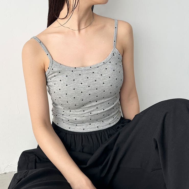カップ付きドット柄キャミソール[品番：OUTW0000430]｜Outfitter lab