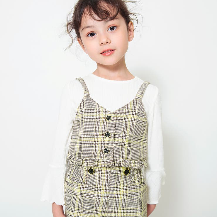 おそろい】チェックビスチェセット[品番：BRSK0003717]｜ブランシェス