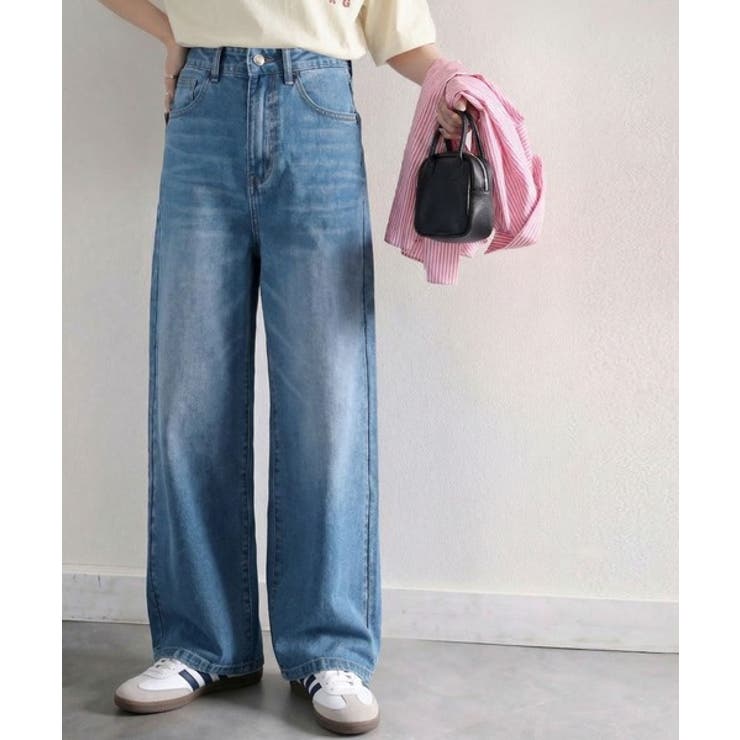 美シルエット。ハイウエストワイドデニムパンツ[品番：WZ000003834