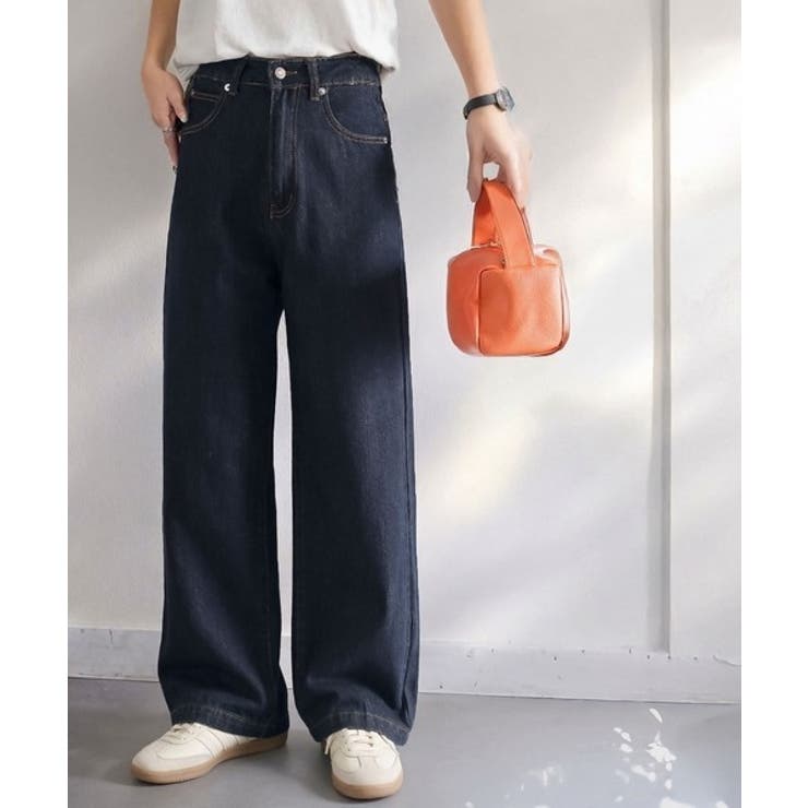 美シルエット。ハイウエストワイドデニムパンツ[品番：WZ000003834