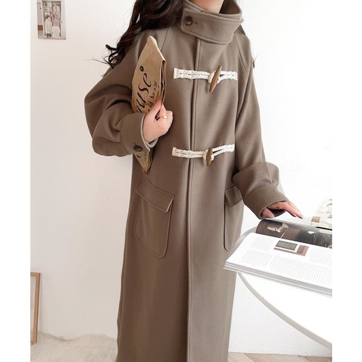 360度お洒落見え。ボリュームスリーブ トグルボタンロングダッフル