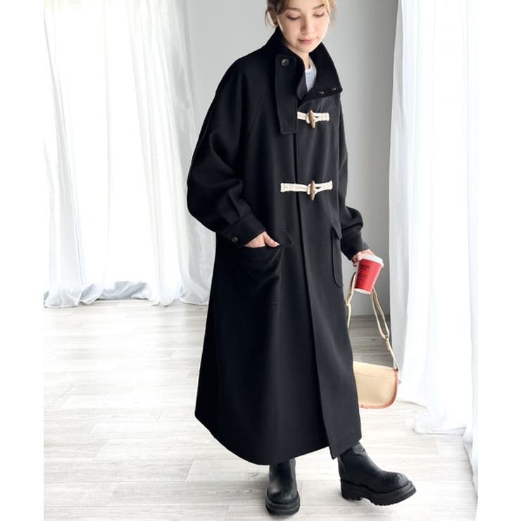 360度お洒落見え。ボリュームスリーブ トグルボタンロングダッフル