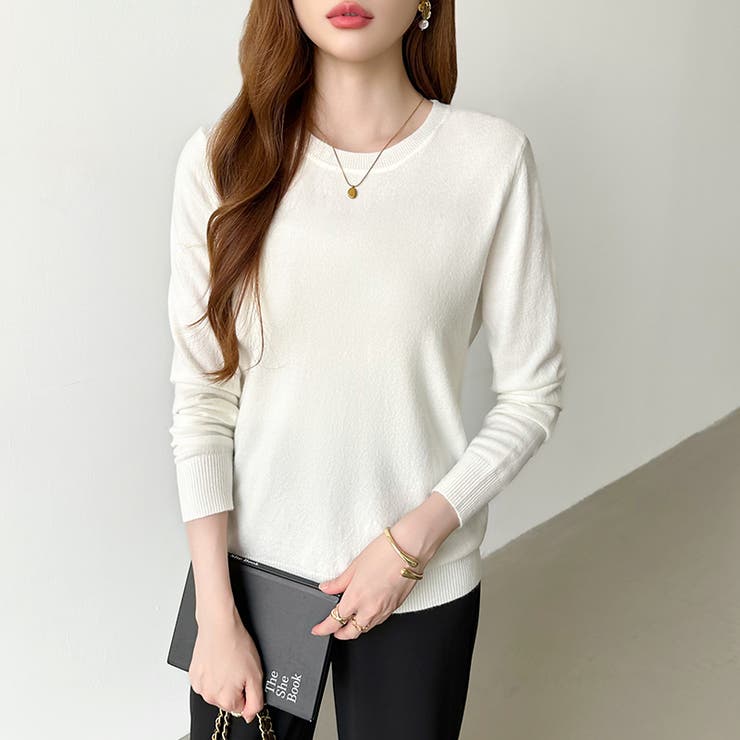 9色展開！オンオフ着回せる】 クルーネックニット 長袖ニット[品番