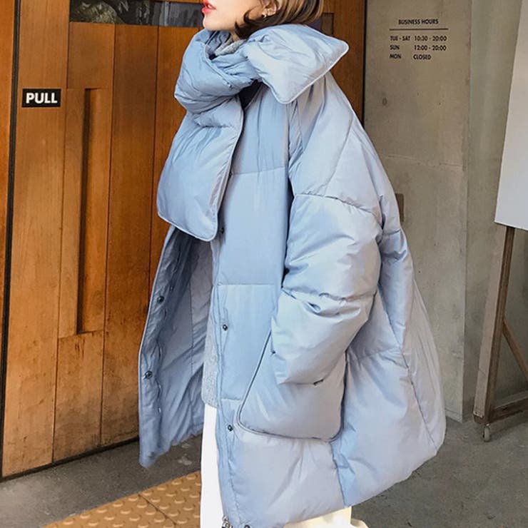 ダウンコート マフラー付き ダウンジャケット[品番：COCW0005689