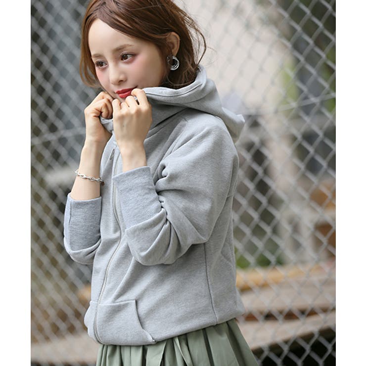 再入荷】シンプルデザインダブルジップパーカーcocaオリジナル 田中