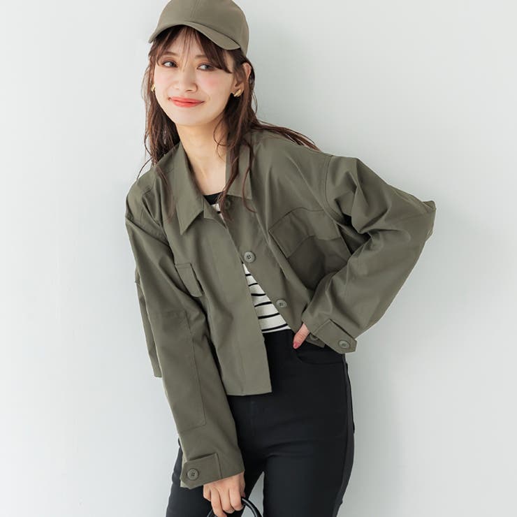 ミリタリーショートジャケット レディース[品番：PA000016781]｜coca
