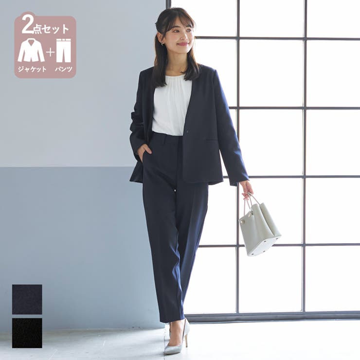 セットノーカラージャケットパンツスーツ[品番：PA000014930]｜coca