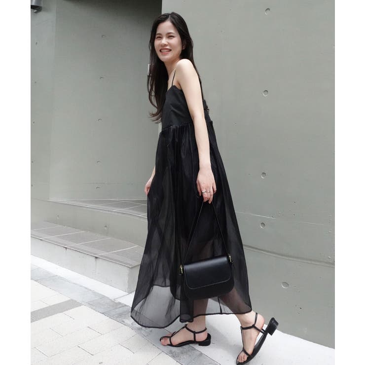 ナイロン×オーガンジーシースルーキャミワンピ[品番：TRIW0003730