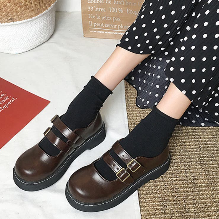 ダブルストラップ メリージェーン シューズ[品番：DCTW0002487