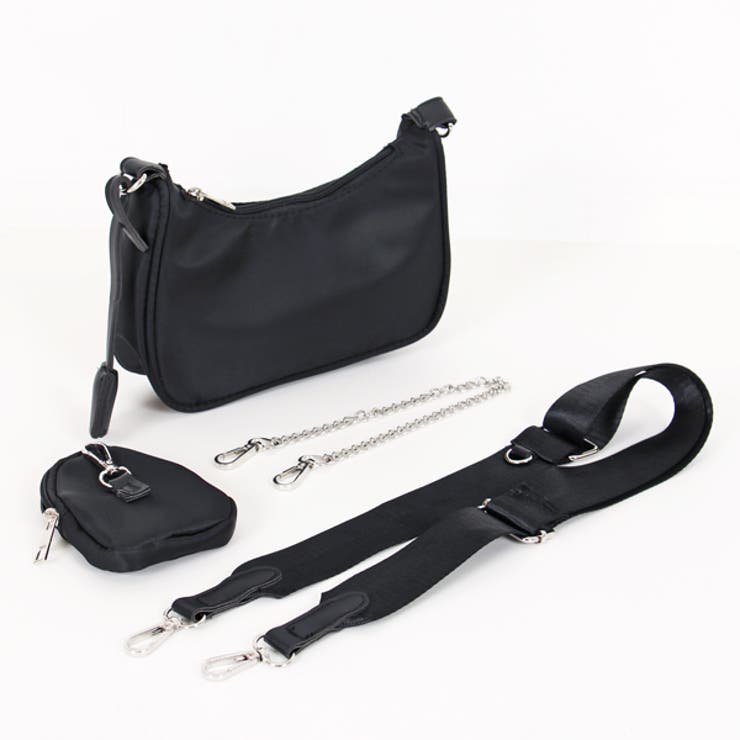 ショルダーバッグ シルバーチェーン ミニポーチ付き[品番：DCTW0002837