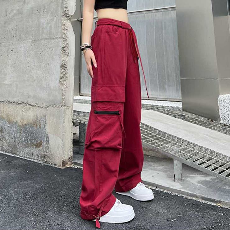 カーゴパンツ ワイドパンツ ストラップ付き[品番：DCTW0003907