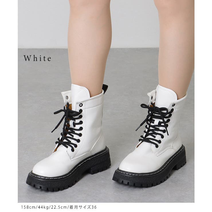 レザー調 ラウンドトゥ レースアップ[品番：LCLW0007791]｜レース