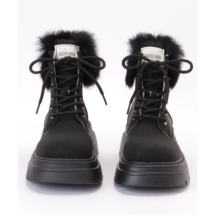 ファー付き レースアップ 厚底[品番：LCLW0007802]｜レースレディース
