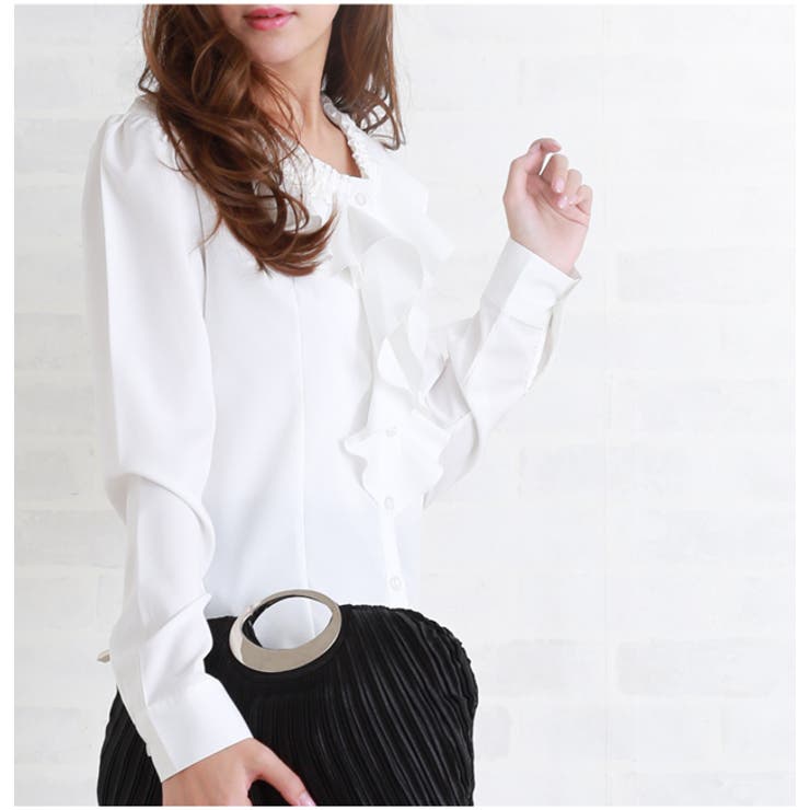 フリル 長袖ブラウス シャツ[品番：LCLW0000888]｜レースレディース