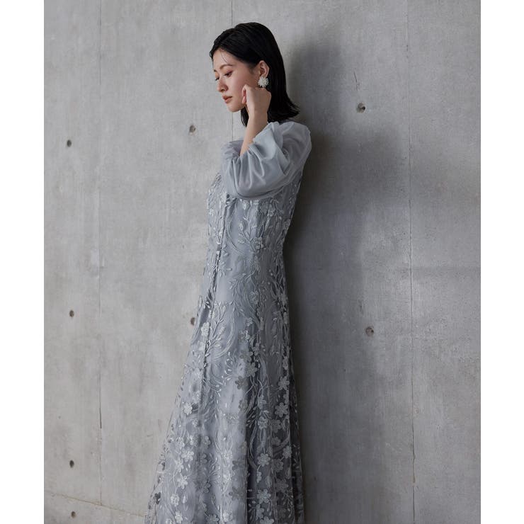 niana ニアナ フローラルパターンフレアドレス[品番：FT000010865