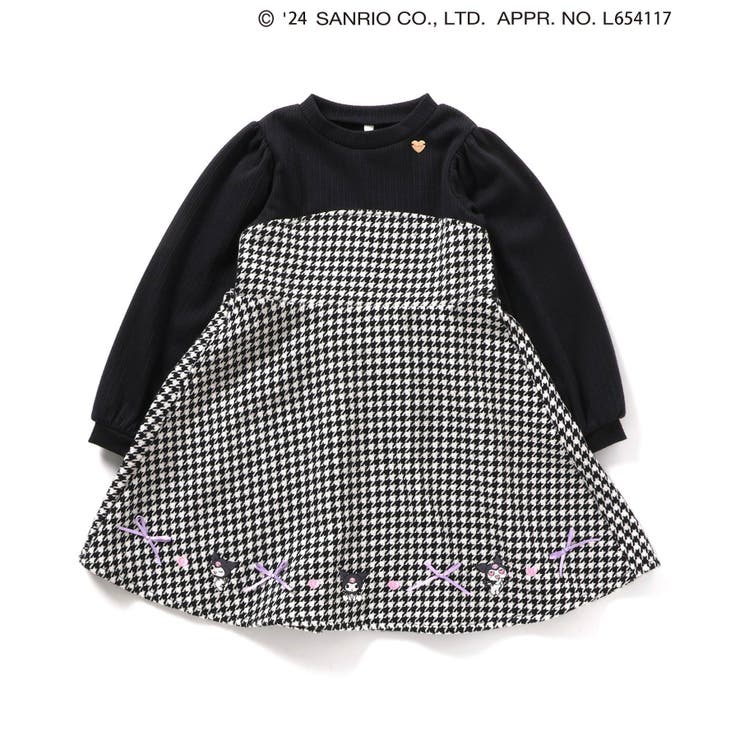 マイメロディ・クロミ/千鳥柄ドッキングワンピース[品番：FOKK0021550