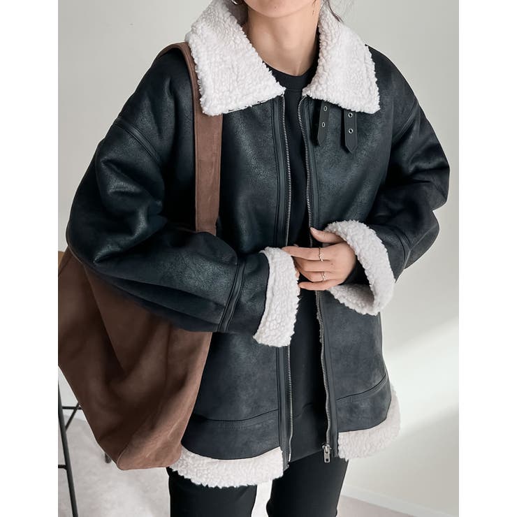 フェイクレザーボンバージャケット[品番：GS000022516]｜Re:EDIT