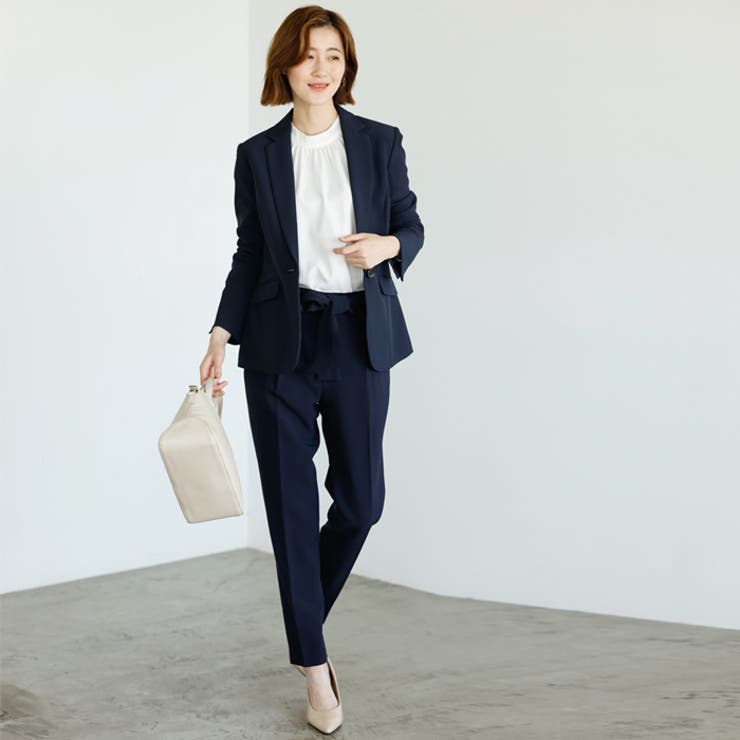 2点セット】洗えるテーパードパンツスーツセットアップ＜UV対策 防