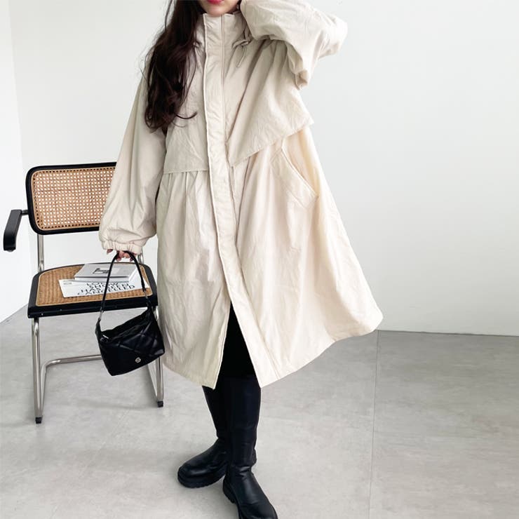 中わたフードロングコート[品番：GERW0010855]｜GeeRA（ジーラ）の