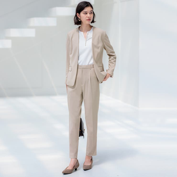 ジャケット+パンツ】洗濯機で洗えるのびのび！ストレッチカットソー