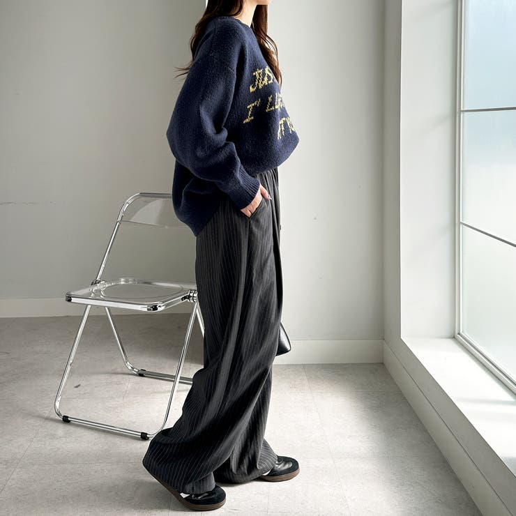 上品見え！ダブルタックワイドイージーパンツ[品番：GERW0010664