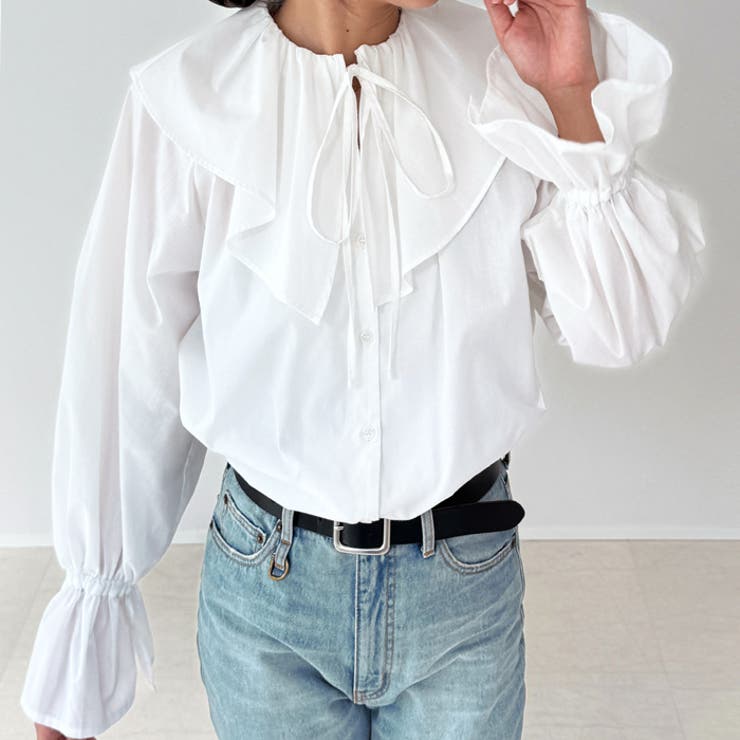 ビッグフリルカラーブラウス[品番：GERW0010757]｜GeeRA（ジーラ）の