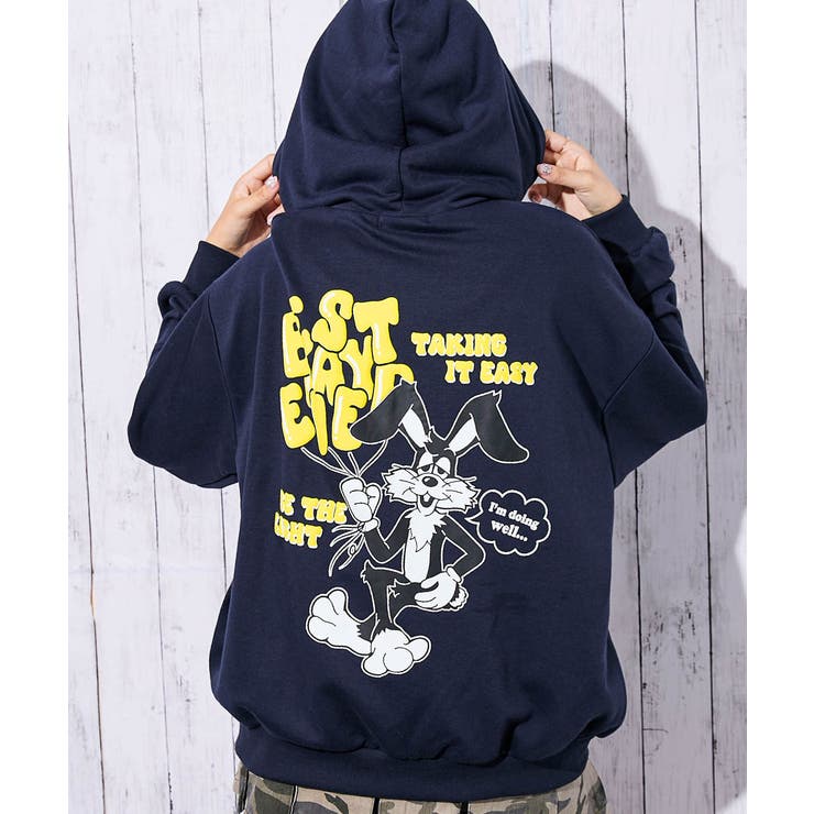 発泡ロゴ×刺繍ワンポイント》レディース 裏毛スウェットパーカー